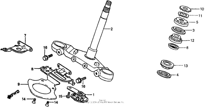Steering stem + horn