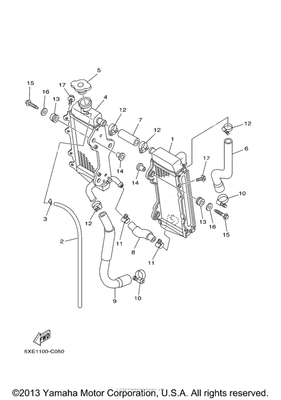 YZ125S1 Радиатор и Патрубки