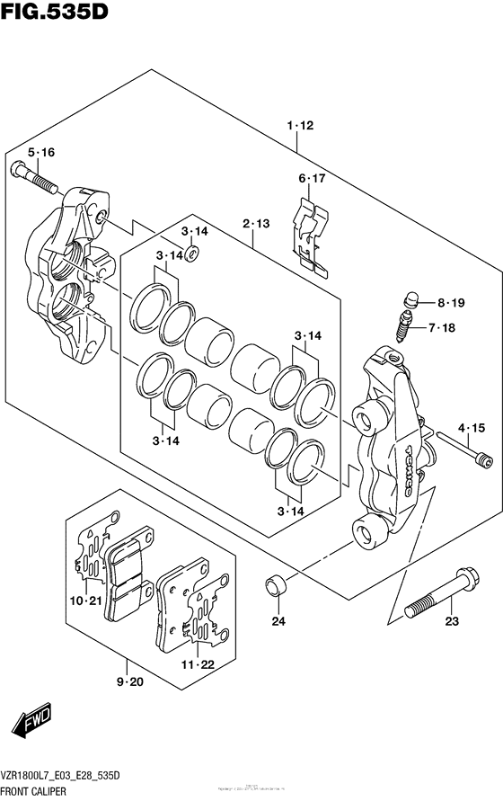 Front Caliper (Vzr1800Bzl7 E33)