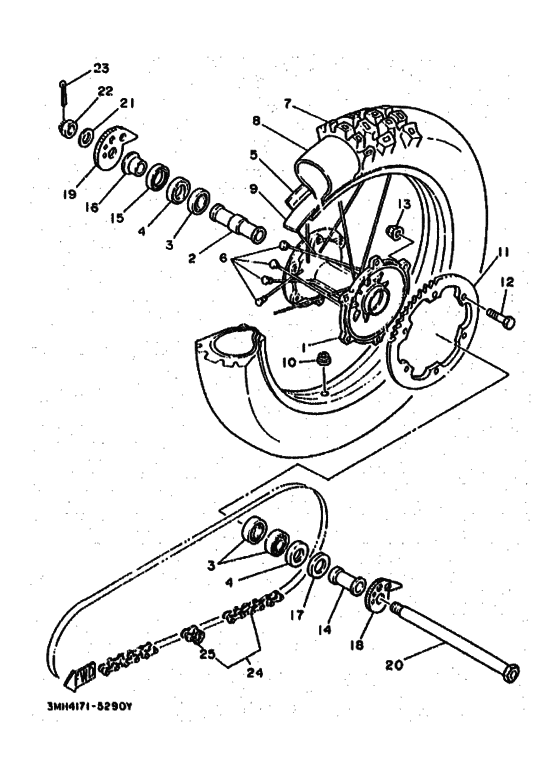 Rear wheel complete assy