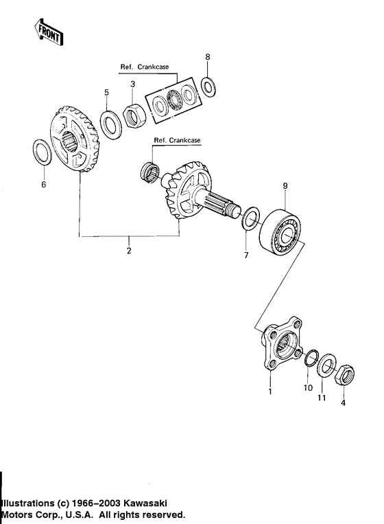 Front bevel gears