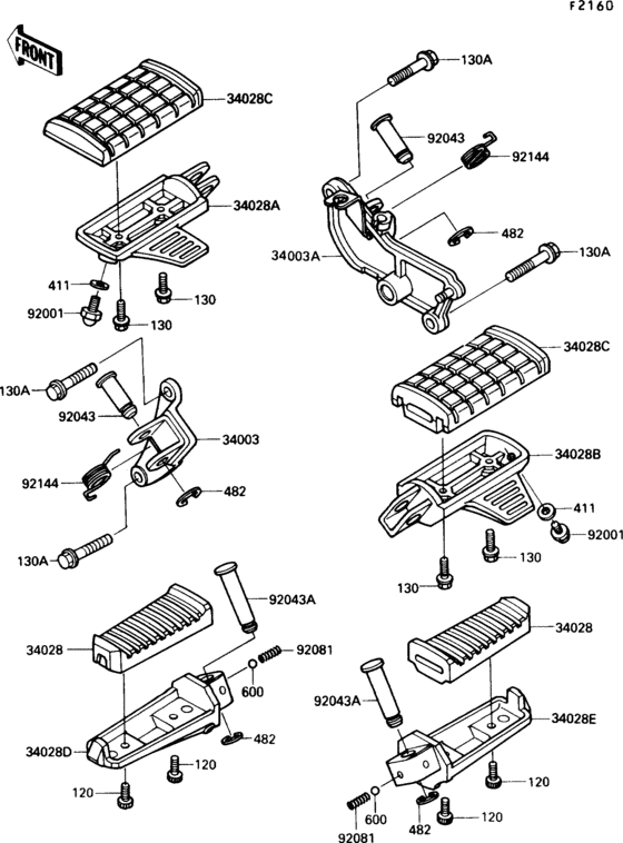 VN750 Подножки