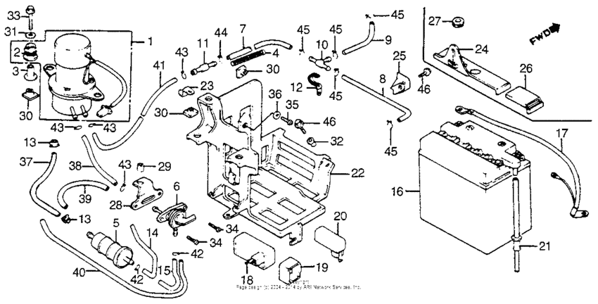 Battery + fuel pump