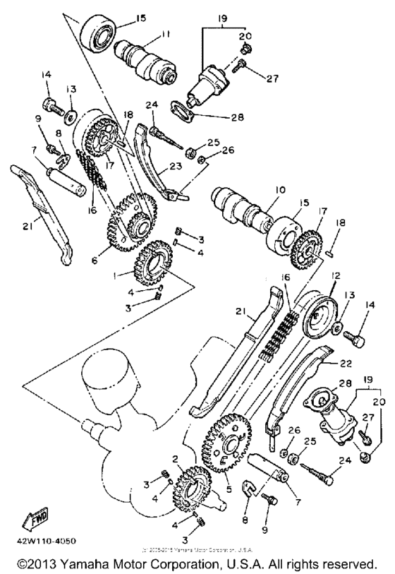 XV1100TC Цепь механизма газораспределения