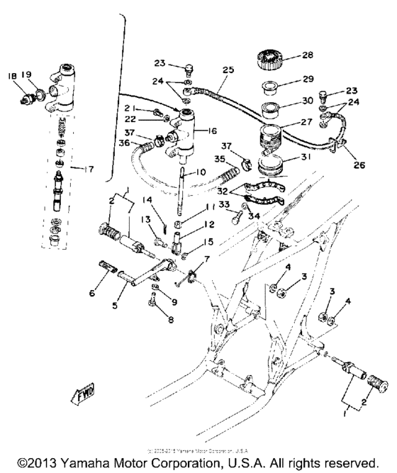 Brake pedal - master cylinder