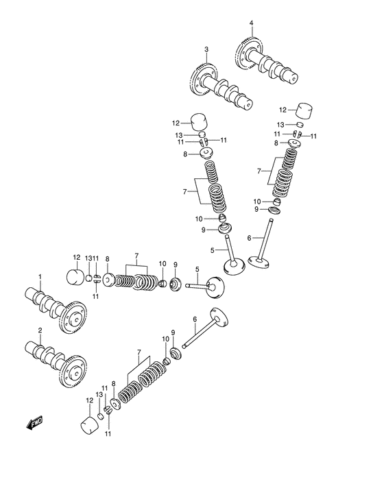 DL650 Распределительный вал  /  valve