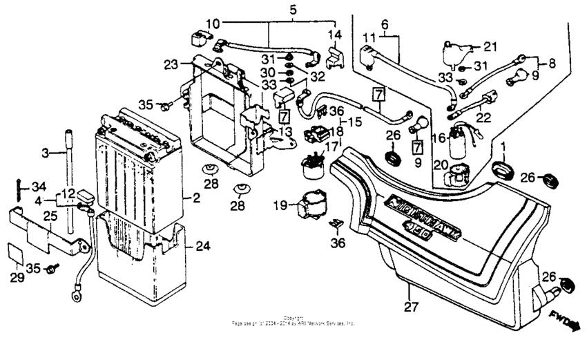 Right side cover + battery