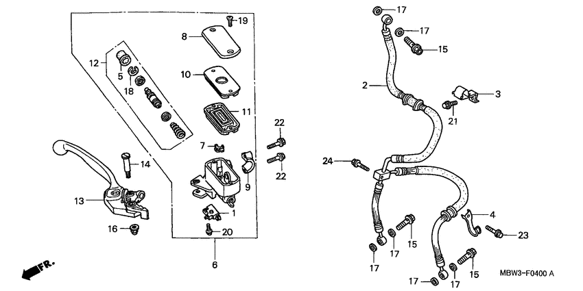 Fr. brake master cylinder