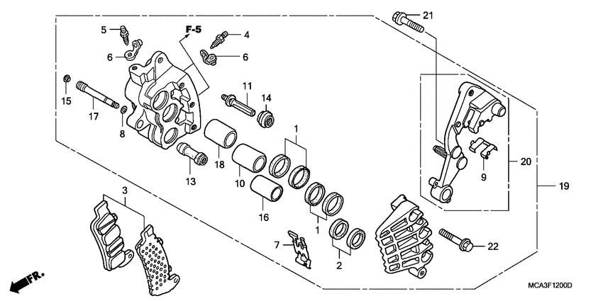 R. front brake caliper