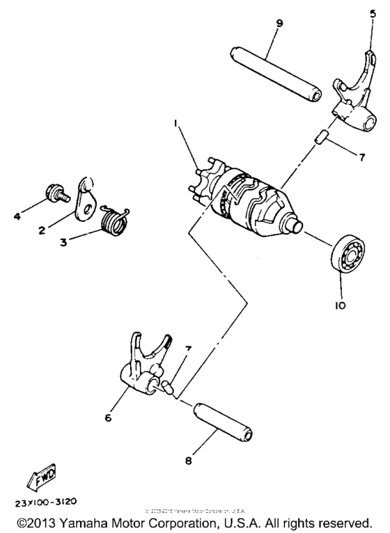 Shift cam-fork