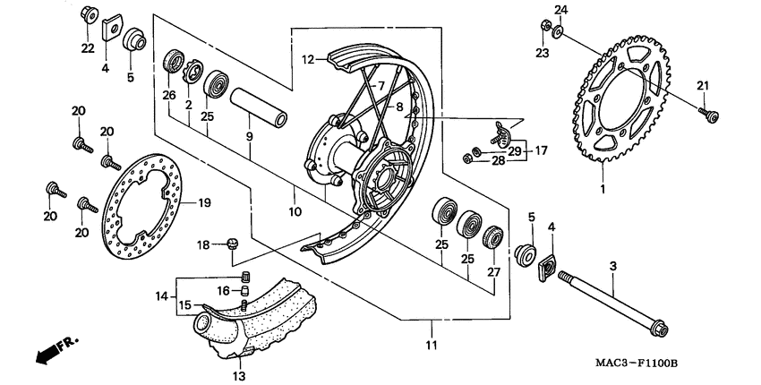 Rear wheel complete assy