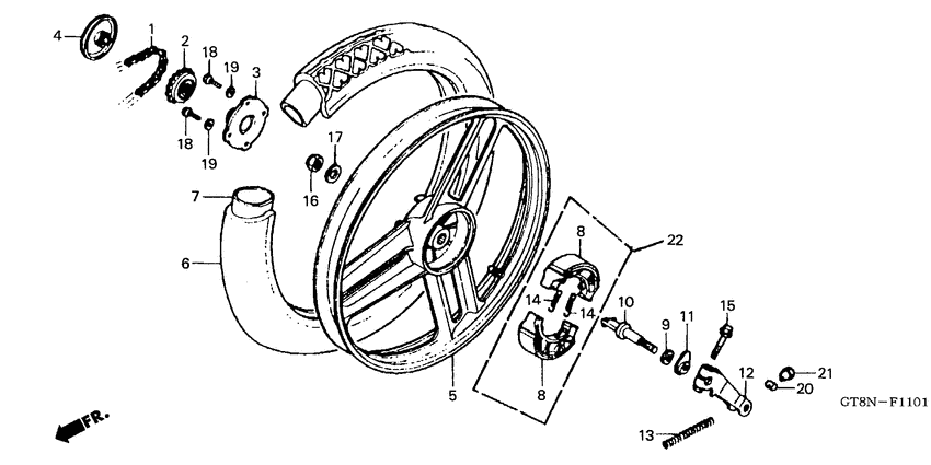 Rear wheel complete assy