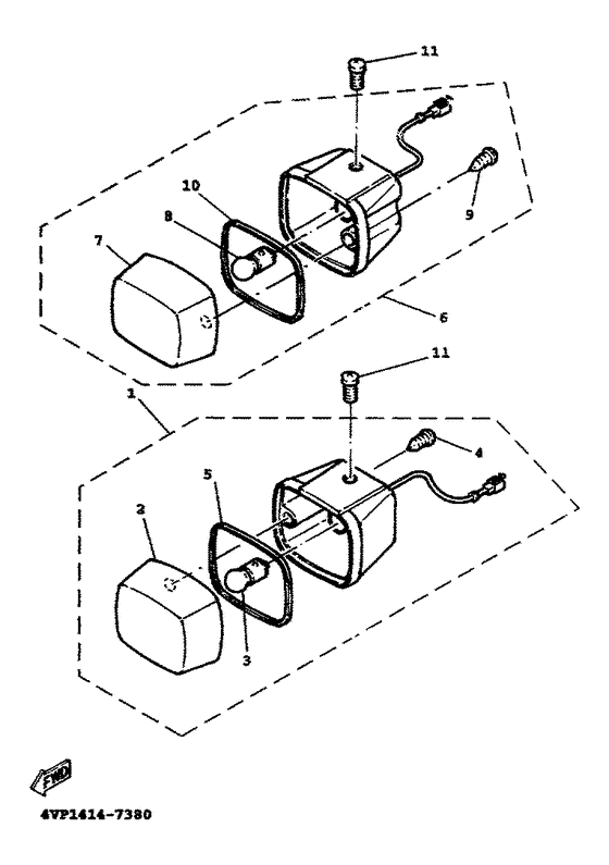 YW100T Поворотники