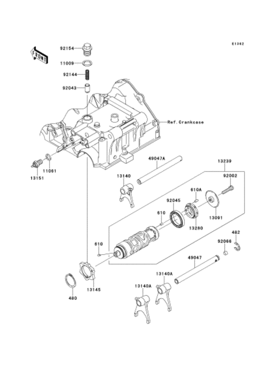 Gear change drum & forks