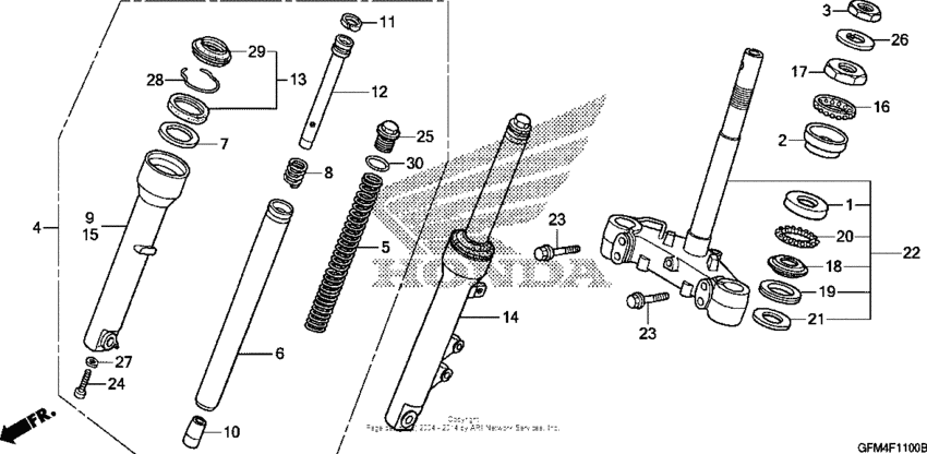 Steering stem + front fork