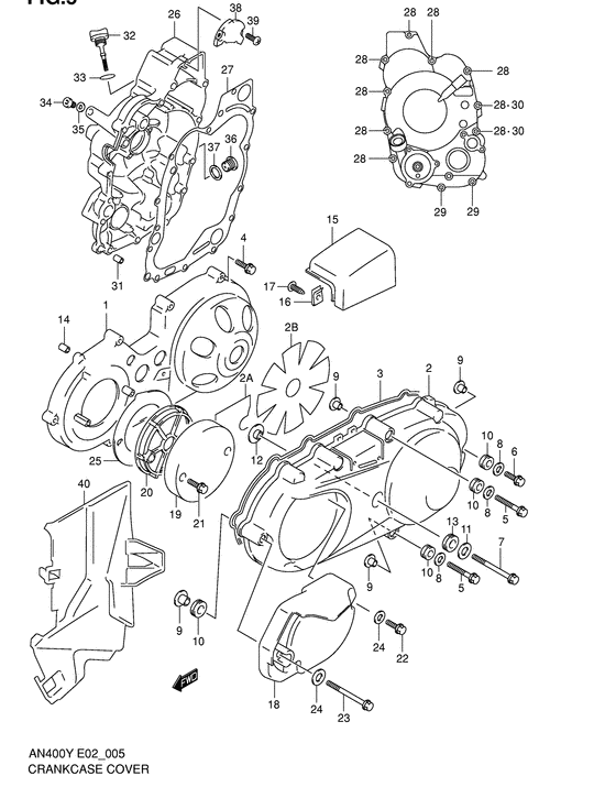 Crankcase cover ass`y  (v