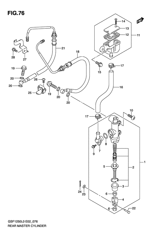 GSF1250 (ABS) Задний тормозной цилиндр