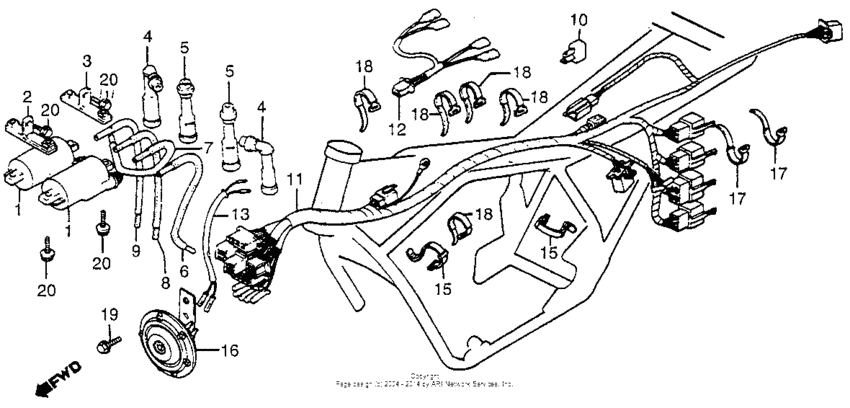 Wire harness + ignition + coil