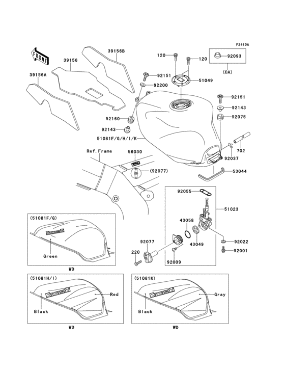 Fuel tank(1/2)(zx900-e2)