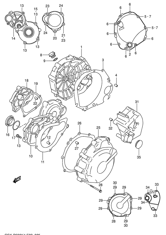 Crankcase cover ass`y  (v