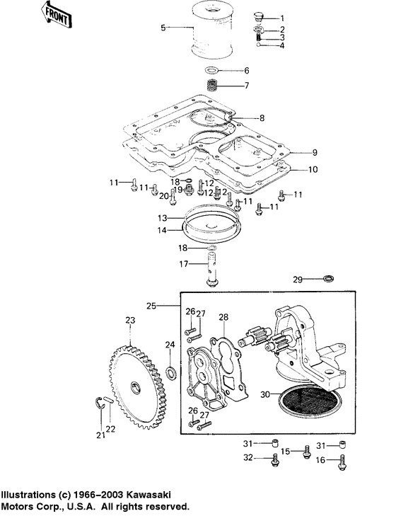 Oil pan/oil pump/oil filter