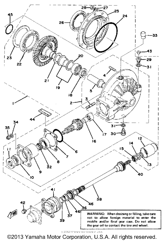 Final drive gear - drive shaft