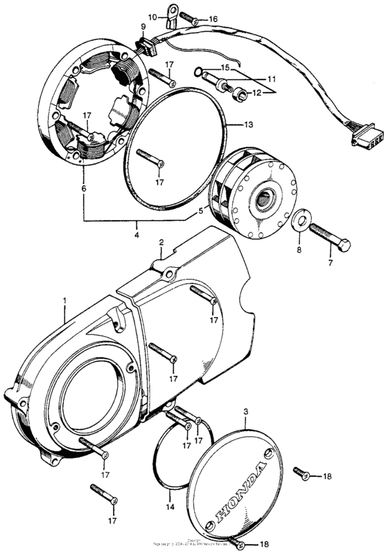 Left crankcase cover + alternator