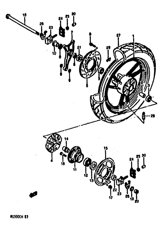 Rear wheel complete assy