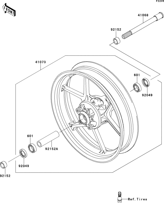 EX650 Переднее колесо