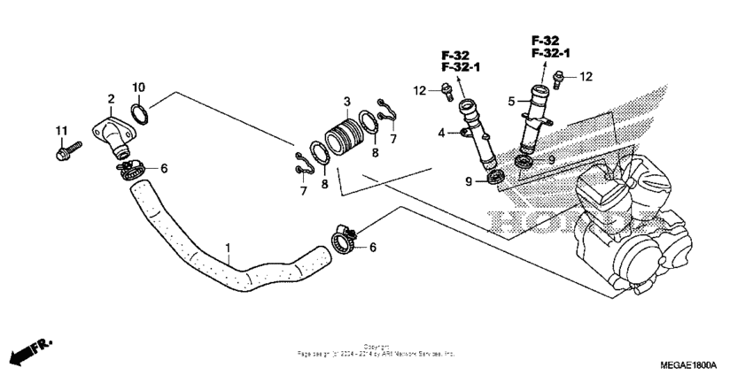VT750C Патрубки охлаждения
