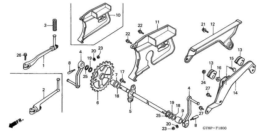 Pedal/kick starter arm