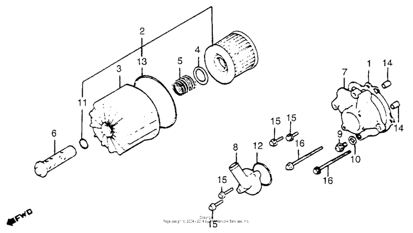 Oil filter + water pump cover
