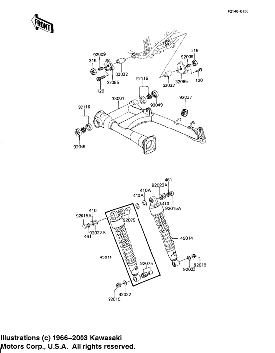 Swing arm/shock absorbers