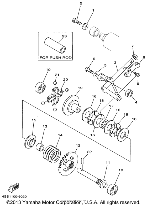 YZ125J1 Регулятор,вед .звезда