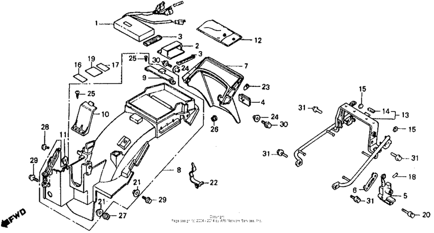 Rear fender + spark unit