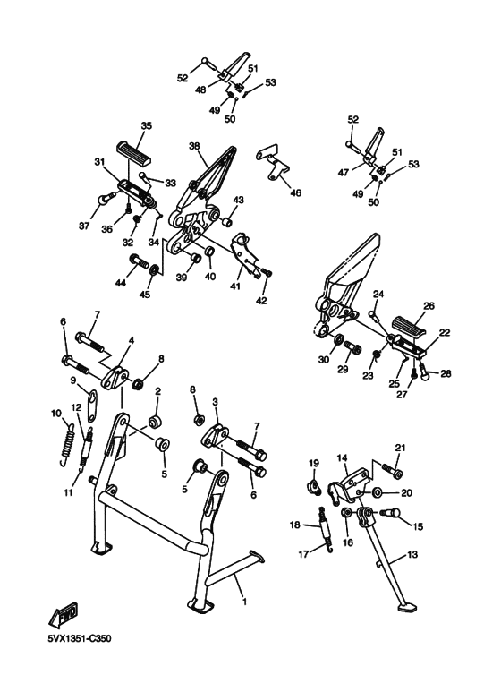 FZ6-S Support & repose pied