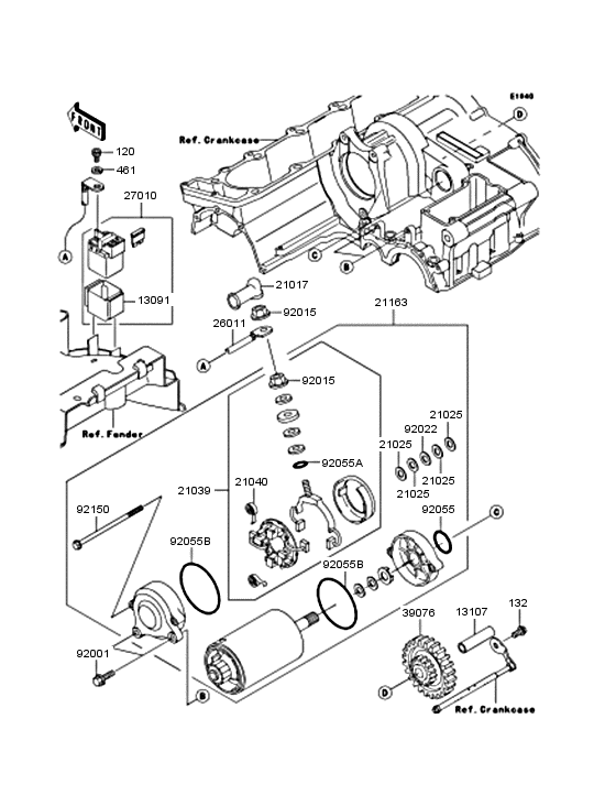 Starter motor/starter clutch