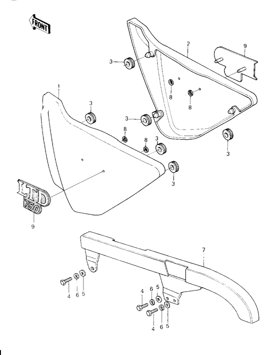 KZ1000 Крышка боковая / защита цепи
