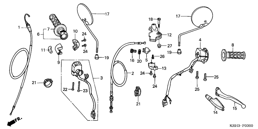 Handle lever/switch/cable