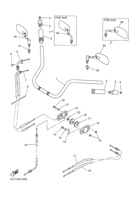 Steering handle. cable