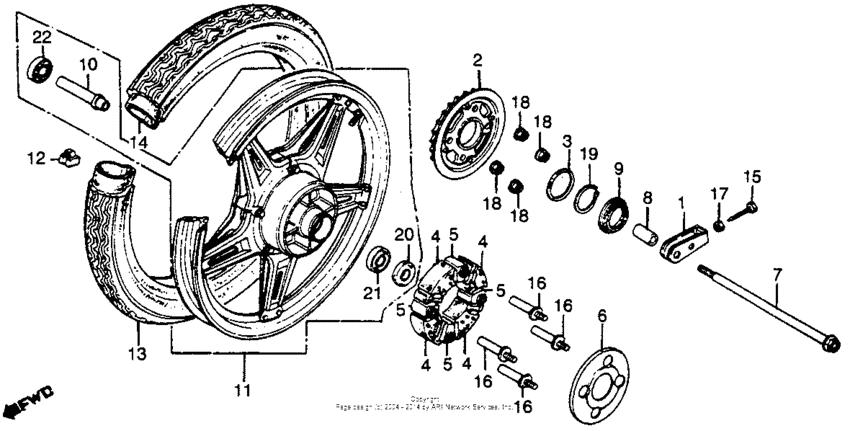 Rear wheel 80