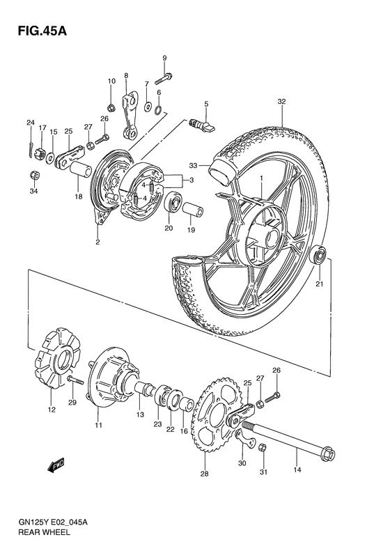 Rear wheel complete assy
