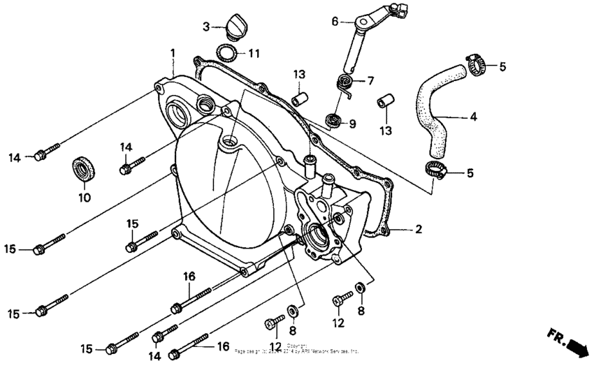 CR80R Крышка картера правая