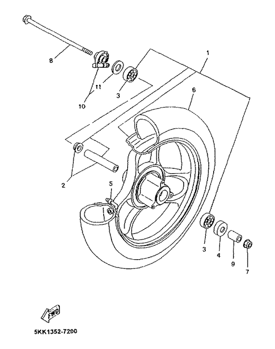 YN50R Переднее колесо
