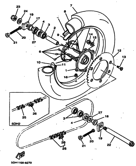 Rear wheel complete assy