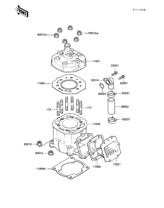 Cylinder head/cylinder/reed valve