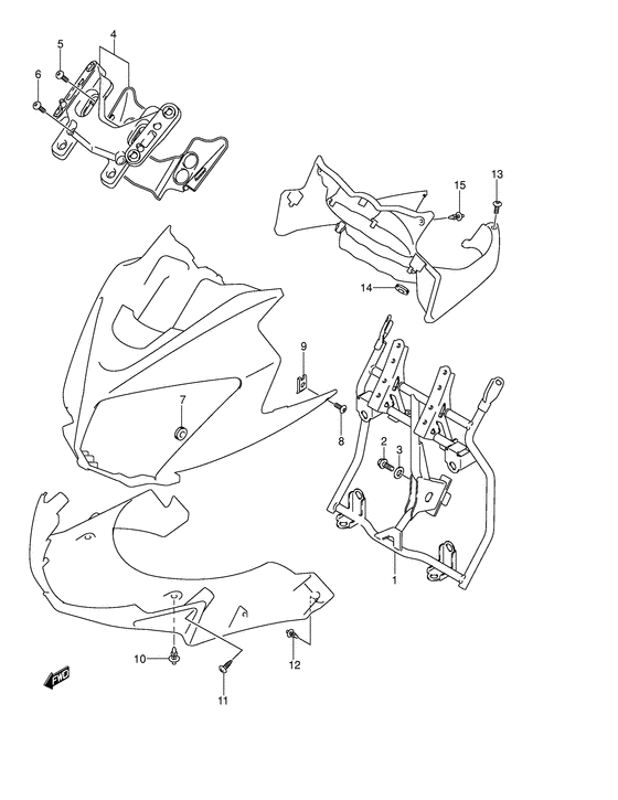 DL650 Cowl body installation parts