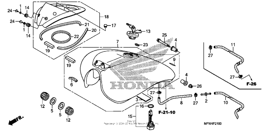 VT1300CS (ABS) Топливный бак