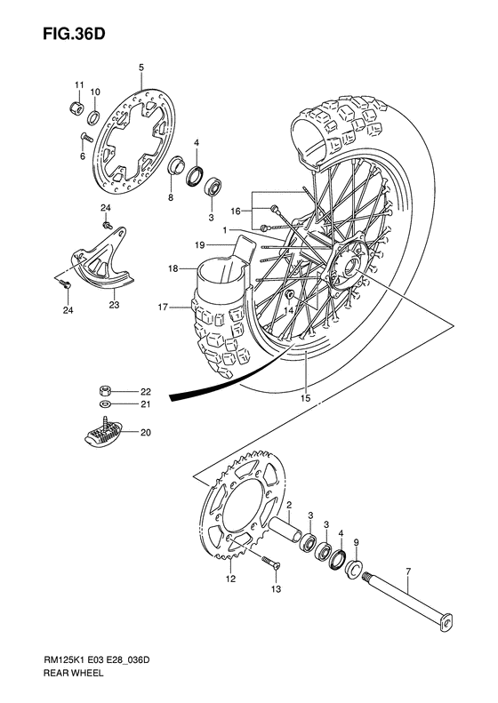 Rear wheel complete assy