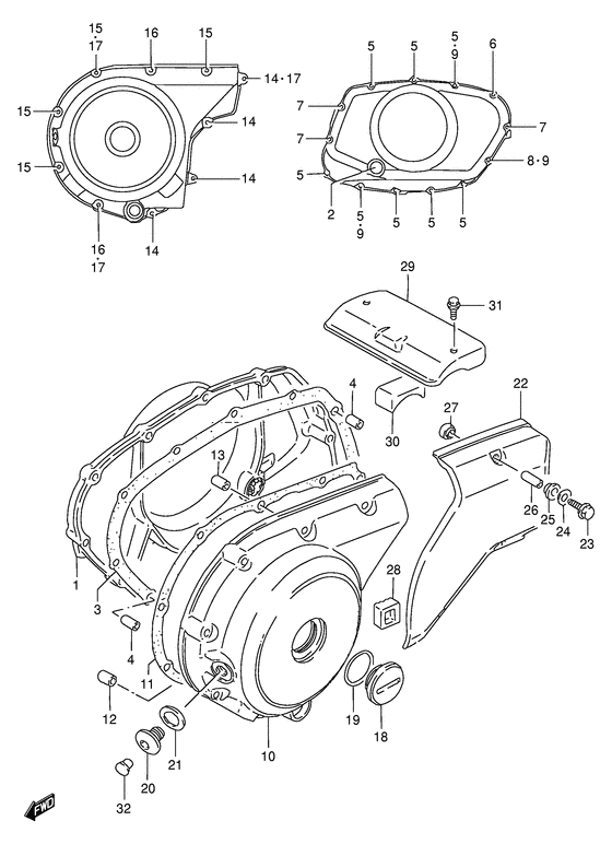 Crankcase cover ass`y  (v